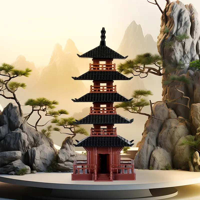 Mini Bonsai Zen Garden - 🛒 1 szt. Miniaturowa Statuetka Pagody