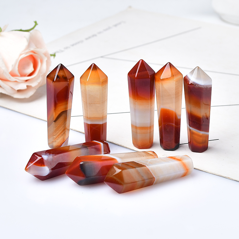 Bonsai Rock Garden - 1PC Naturalny karneol Sześciokątna kolumna Sardonyx