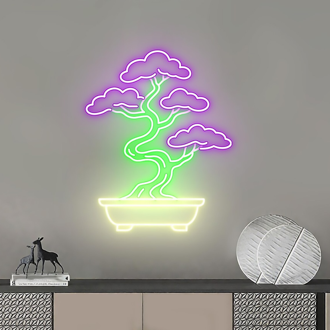 Neonowy znak z drzewkiem bonsa – Bonsai Tree Zen Garden recenzja i cena